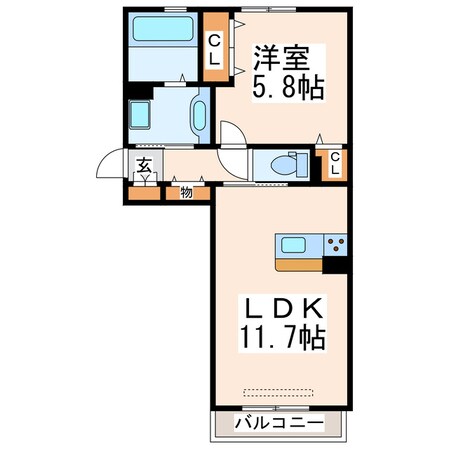 ルガルボニート西熊本の物件間取画像